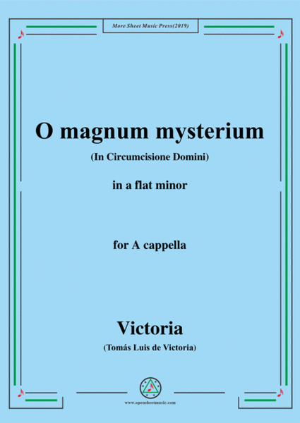 Victoria-O magnum mysterium,in a flat minor,for A cappella image number null