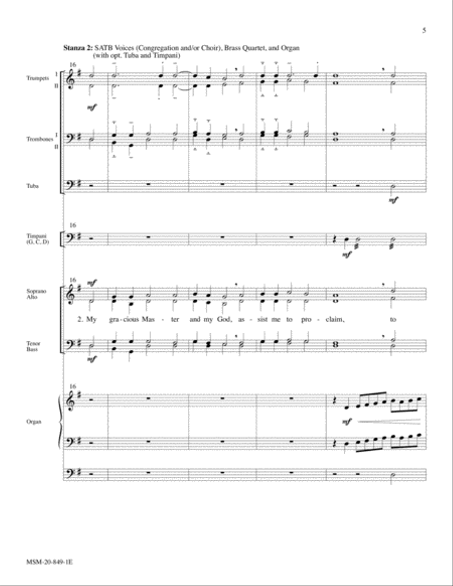 Oh, for a Thousand Tongues to Sing (Azmon) 4-Part scores gallery preview page 5