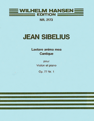 Book cover for Jean Sibelius: Laetare Anima Mea Op.77 No.1 (Violin or Cello/Piano)