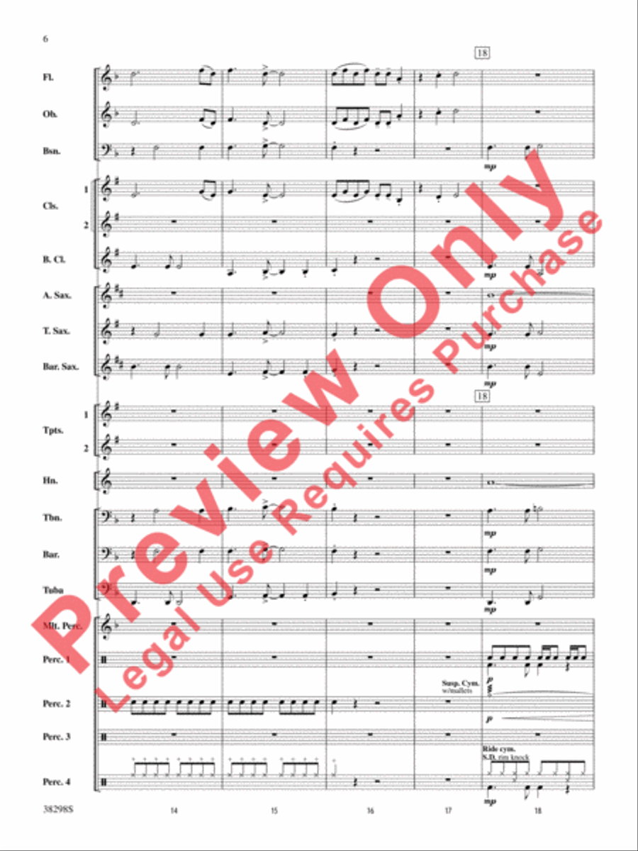Wade in the Water Concert Band scores gallery preview page 6