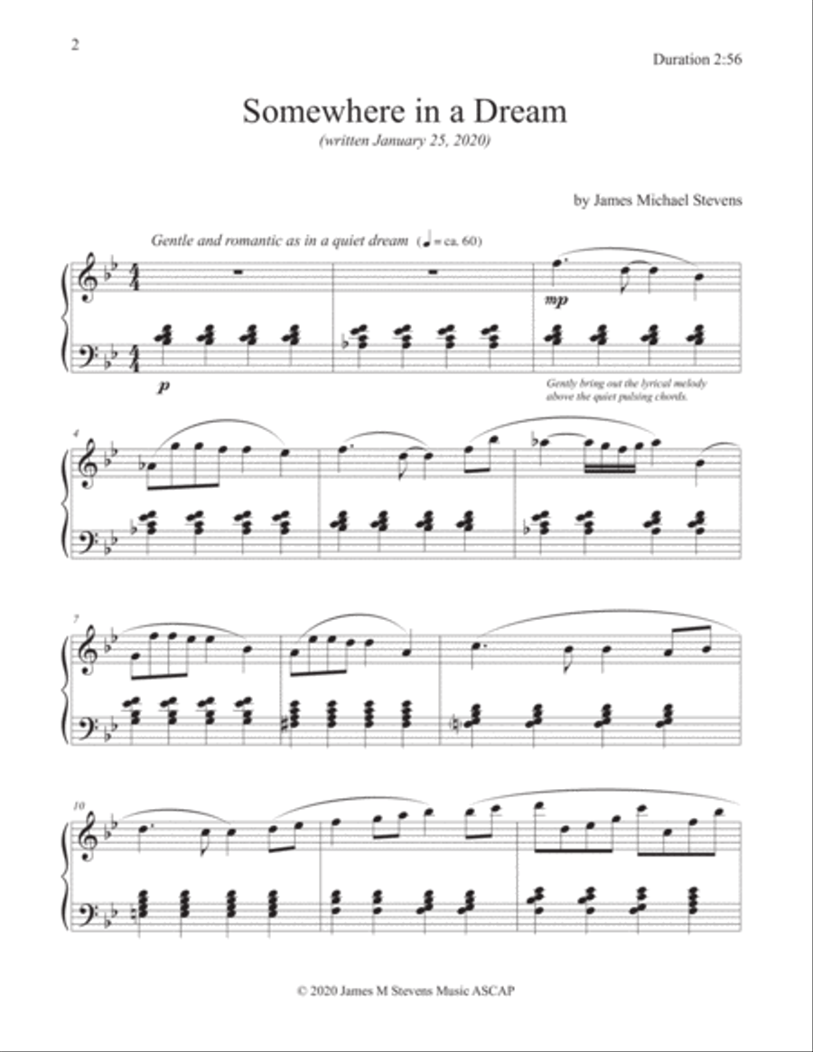 Somewhere in a Dream - Romantic Piano Piano Solo scores gallery preview page 2
