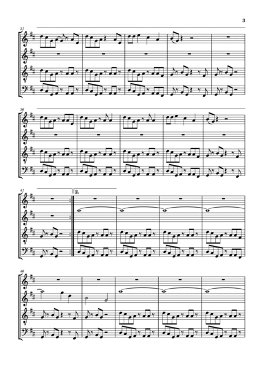 Cars Woodwind Quartet scores gallery preview page 4