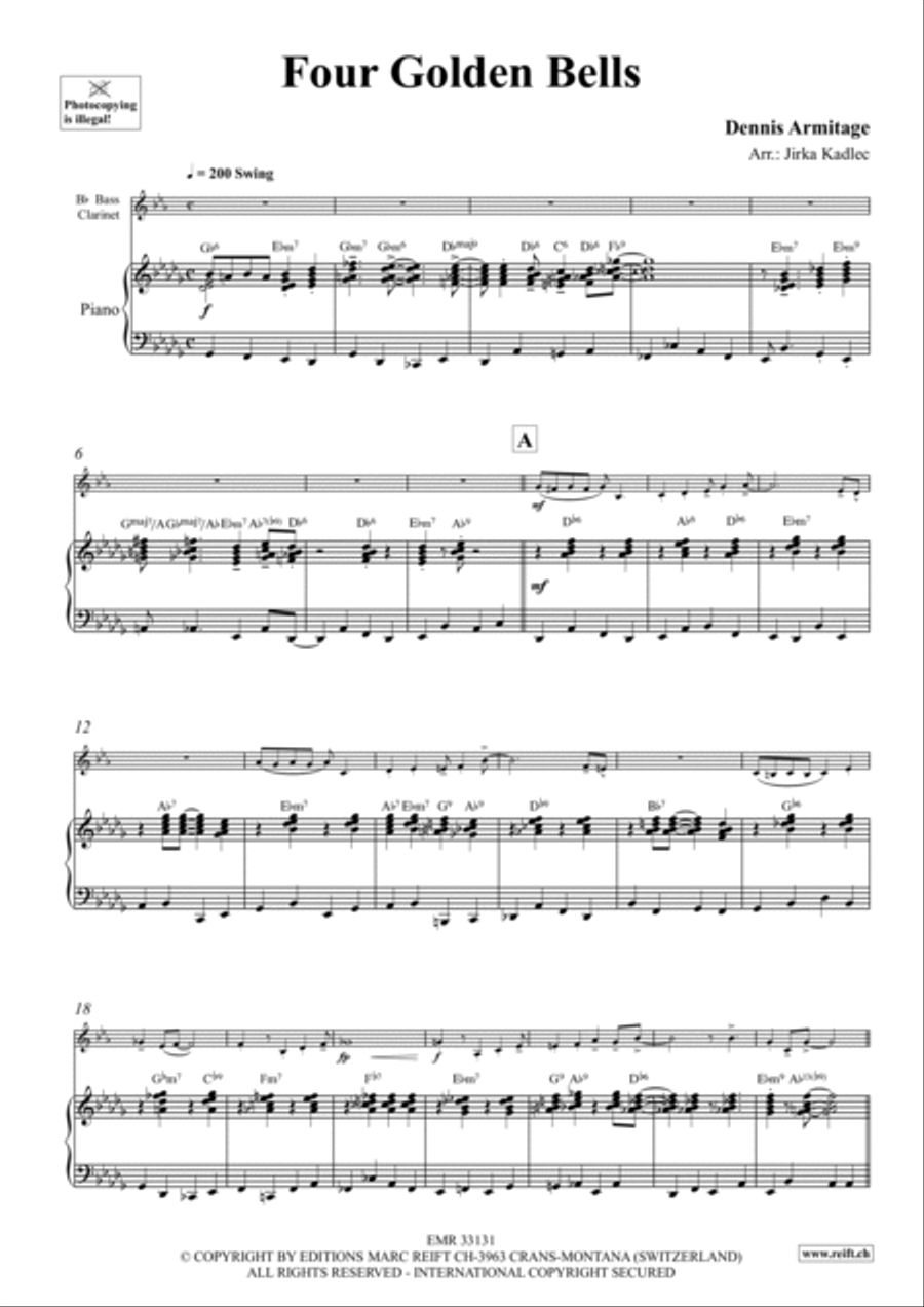 Four Golden Bells Bass Clarinet scores gallery preview page 4