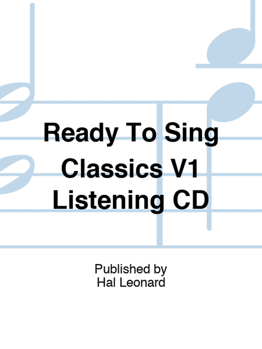 Ready To Sing Classics V1 Listening CD