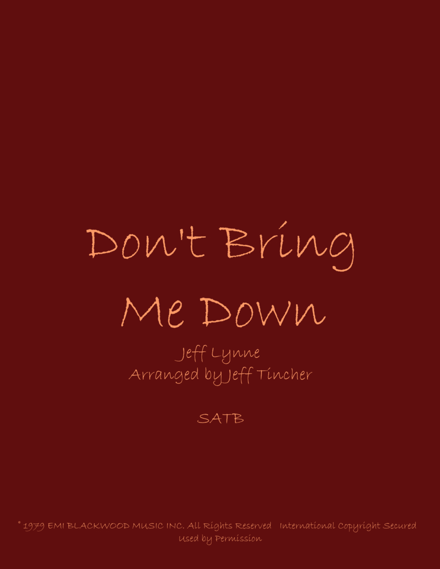Don't Bring Me Down 4-Part scores gallery preview page 1