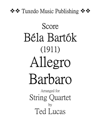 Book cover for Allegro Barbaro - Score and Parts