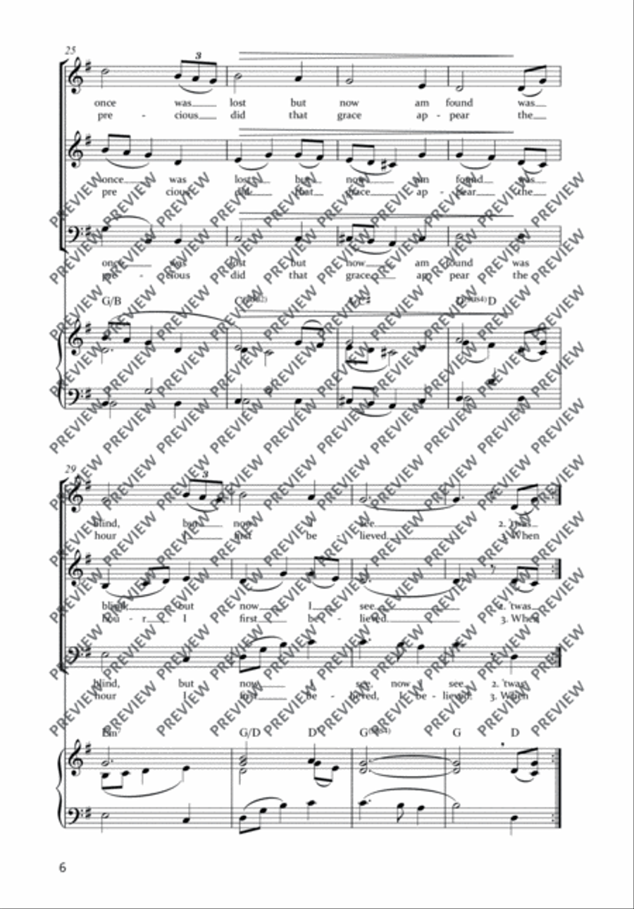 Amazing Grace 3-Part scores gallery preview page 4