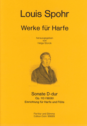 Book cover for Sonate D-Dur op. 113 (1806) -Einrichtung für Harfe und Flöte-