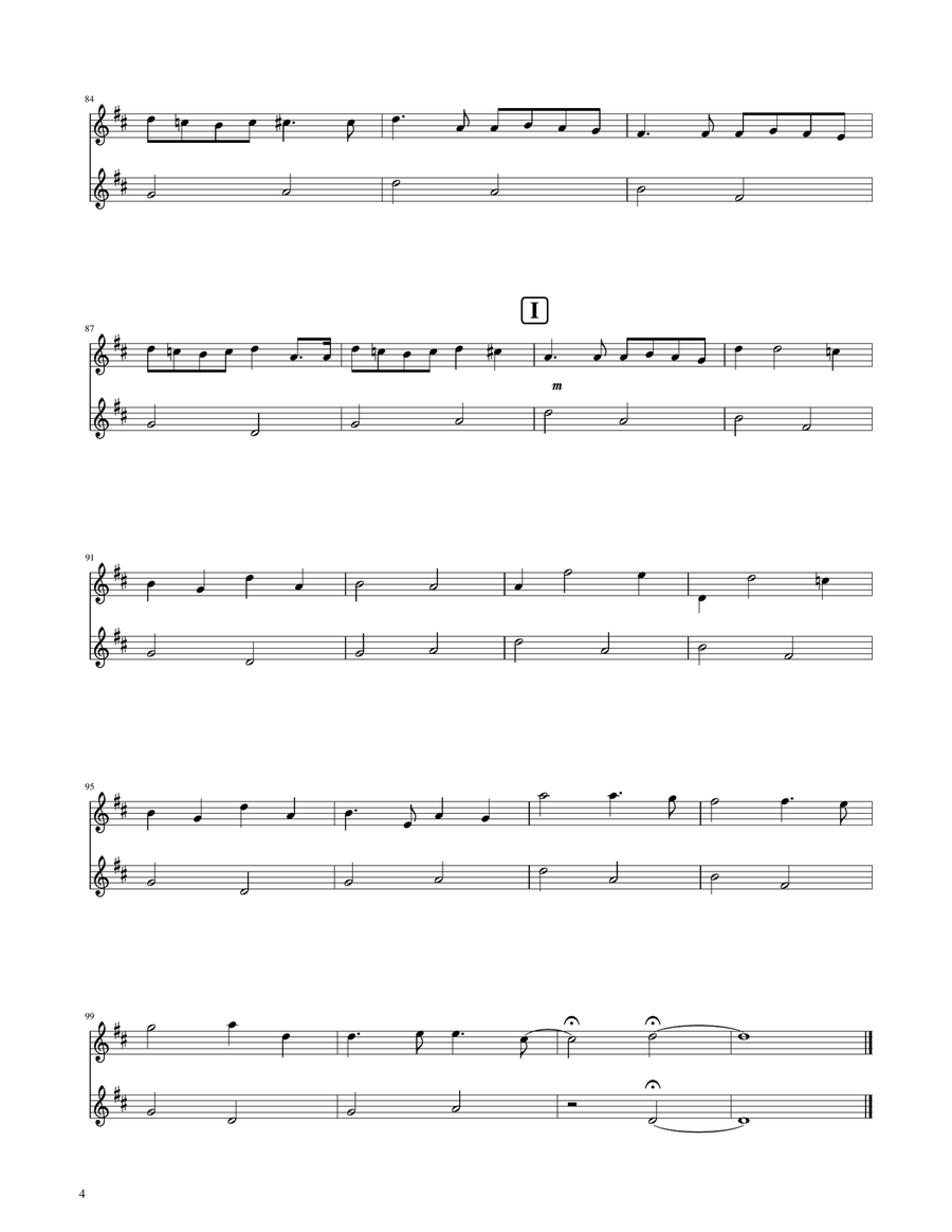 Canon in D - Flute Duet Flute Duet scores gallery preview page 4