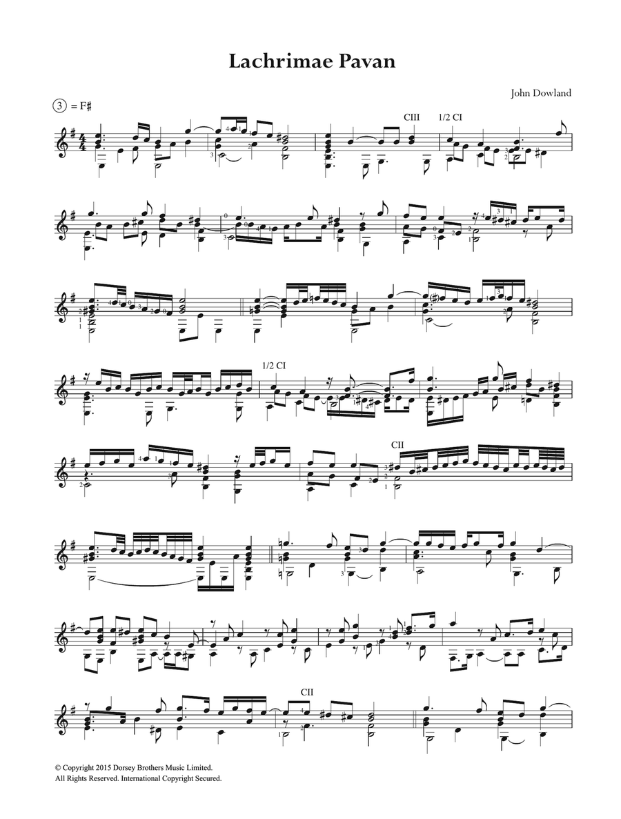 Lachrimae Pavan Acoustic Guitar scores gallery preview page 1