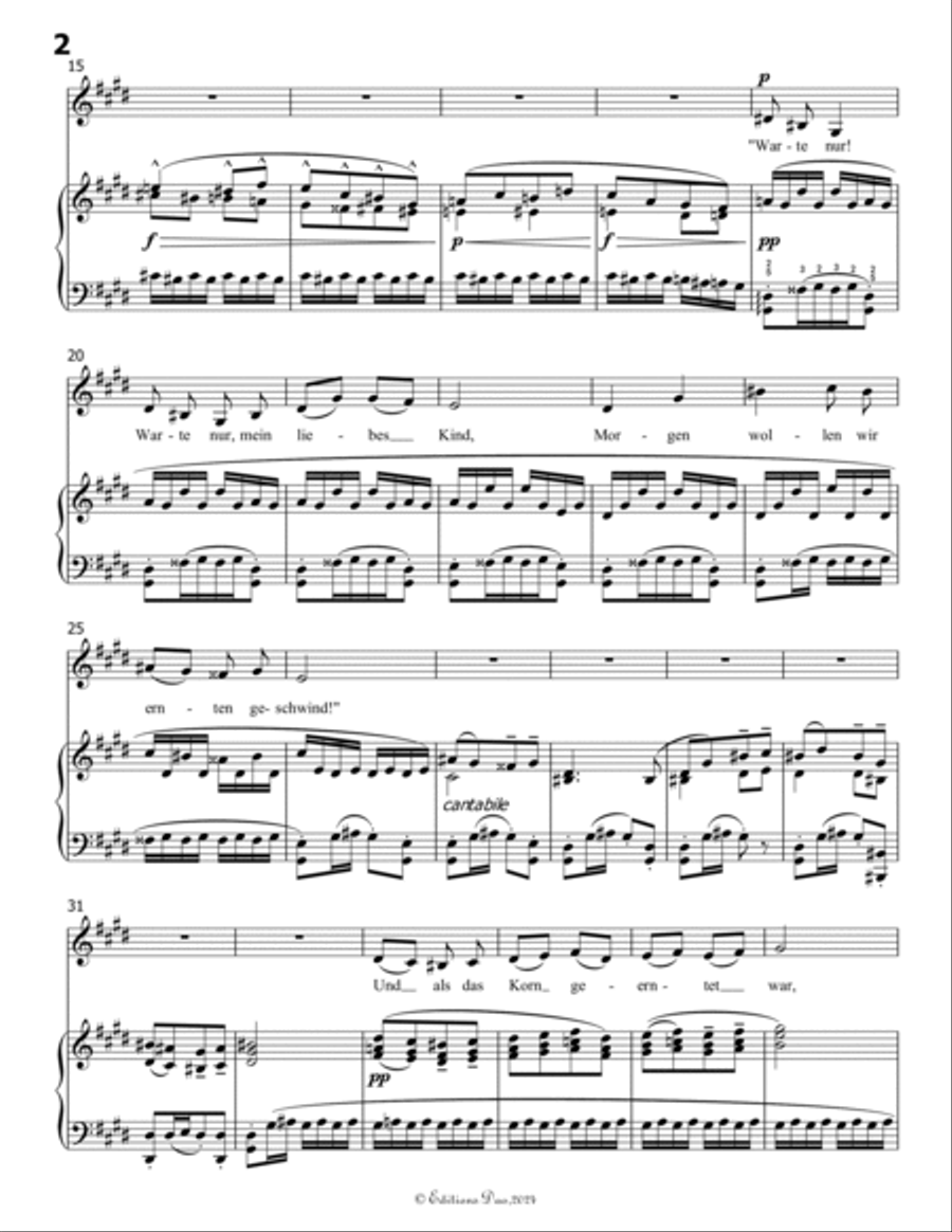 Das irdische Leben, by Mahler, in E Major Piano, Vocal scores gallery preview page 4