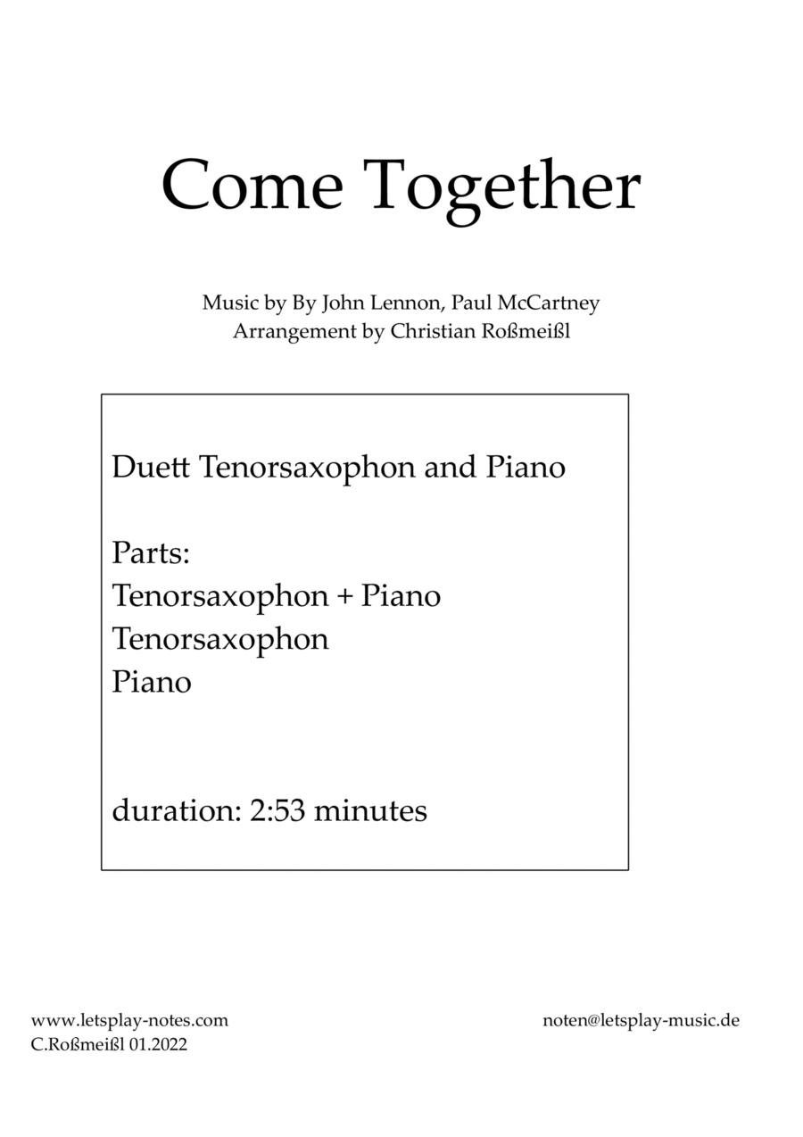 Come Together Woodwind Duet scores gallery preview page 1