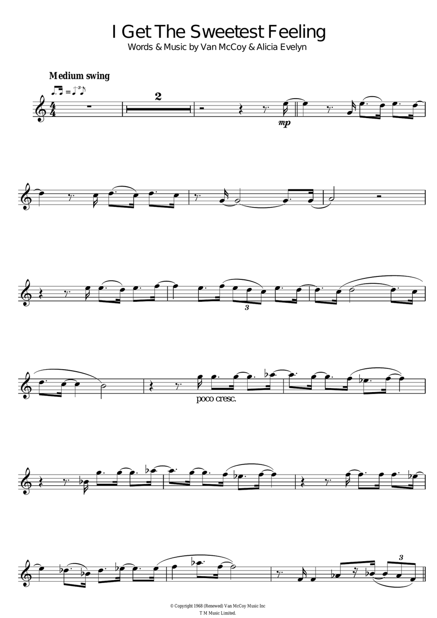 I Get The Sweetest Feeling Trumpet Solo scores gallery preview page 1