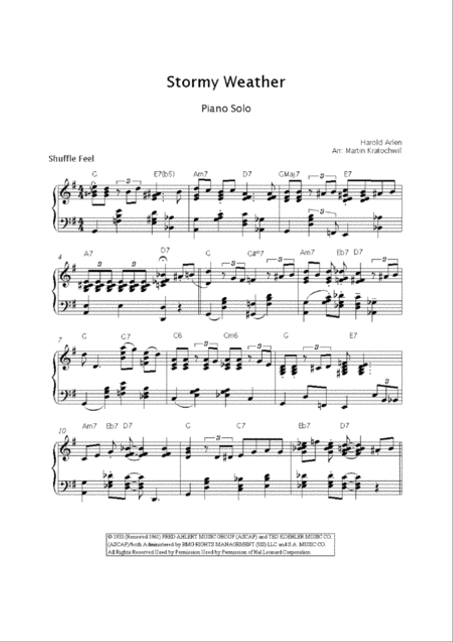Stormy Weather Stormy Weather Piano Solo scores gallery preview page 2