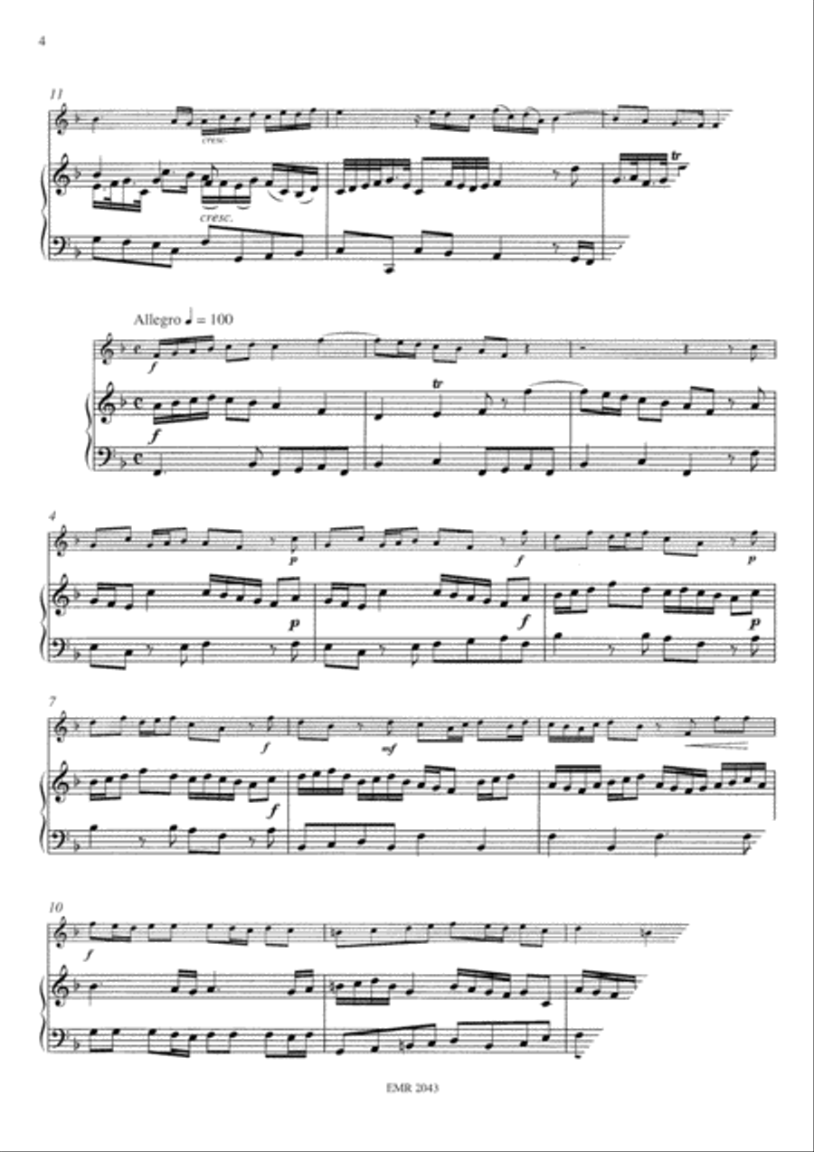 Sonata No. 1 in F Major Horn scores gallery preview page 4