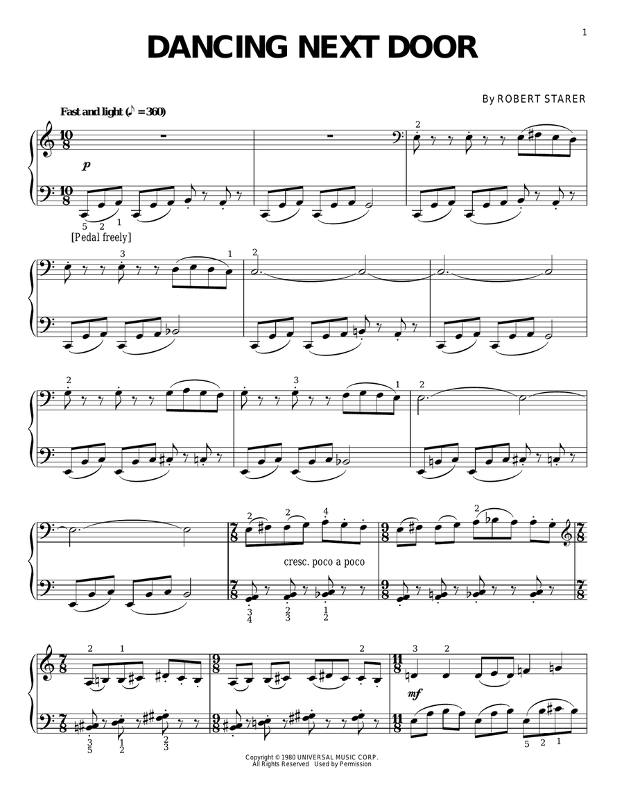 Dancing Next Door Dancing Next Door Piano Solo scores gallery preview page 1