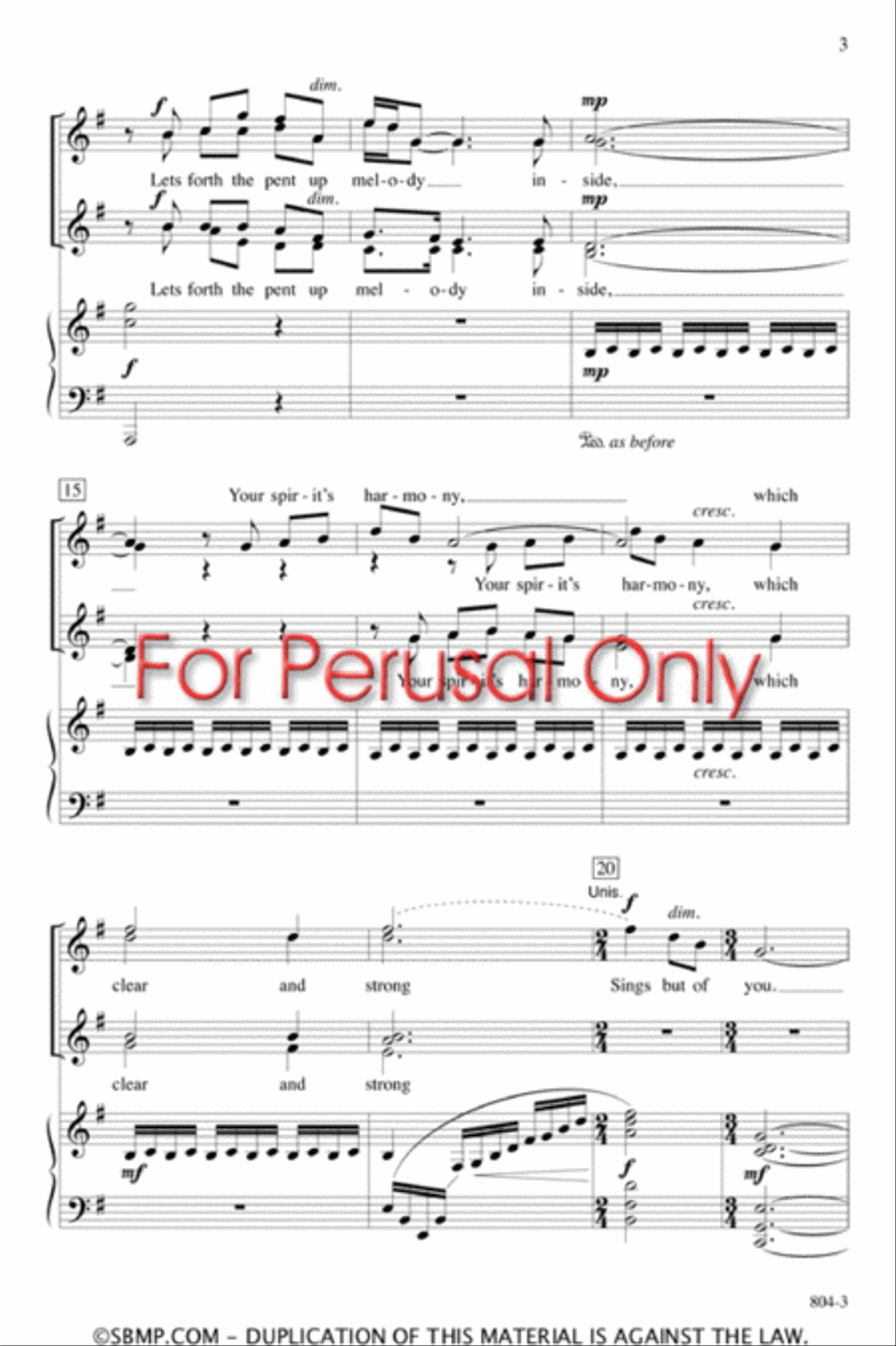 You Are the Music - SSAA Octavo SSAA scores gallery preview page 3