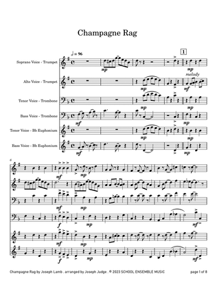 Champagne Rag by Joseph Lamb for Brass Quartet in Schools