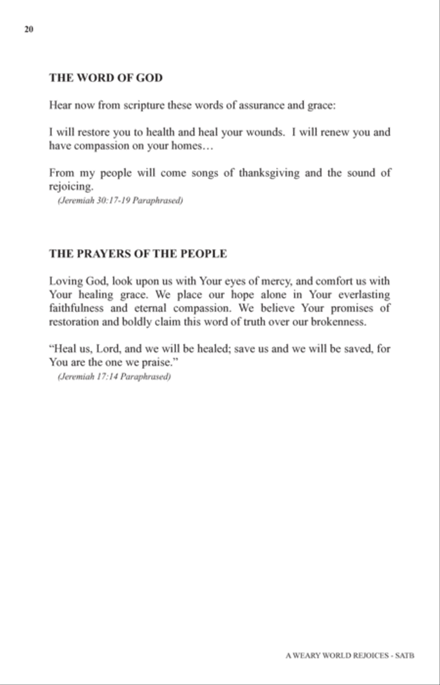 A Weary World Rejoices (A Chamber Cantata For Christmas) 4-Part scores gallery preview page 17