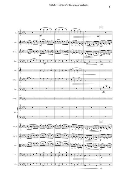 Germaine Tailleferre : Choral et Fugue for orchestra : study score - Score Only