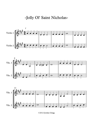Jolly Ol Saint Nicholas and Silent Night (Simple Violin Duet)