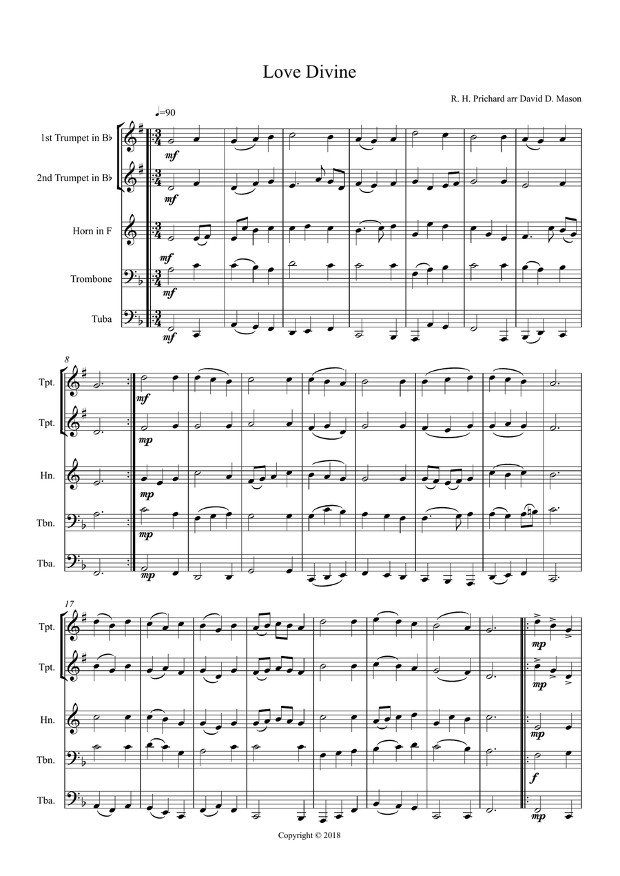 Love Divine Brass Ensemble scores gallery preview page 2