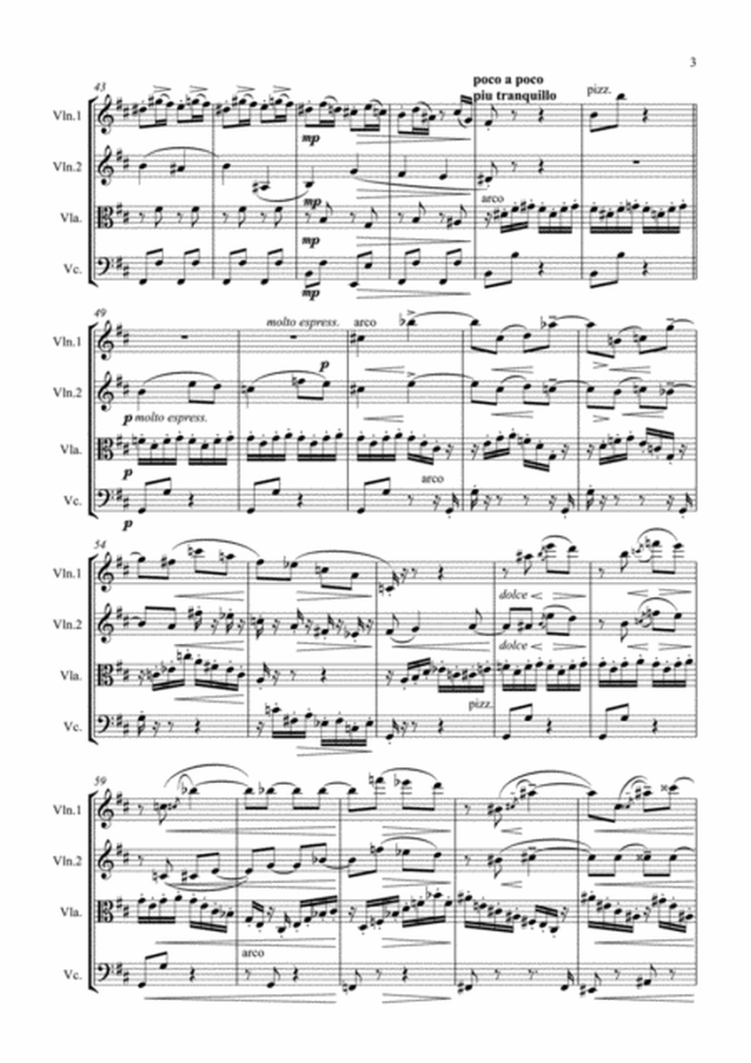Brahms - Capriccio Op.76 No.2 - String Quartet