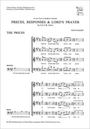 Book cover for Preces and Responses with the Lord's Prayer