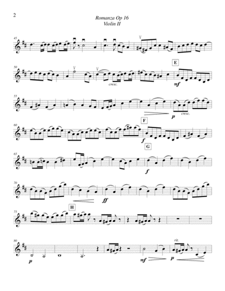 Romanza Op 16 - Violin II image number null