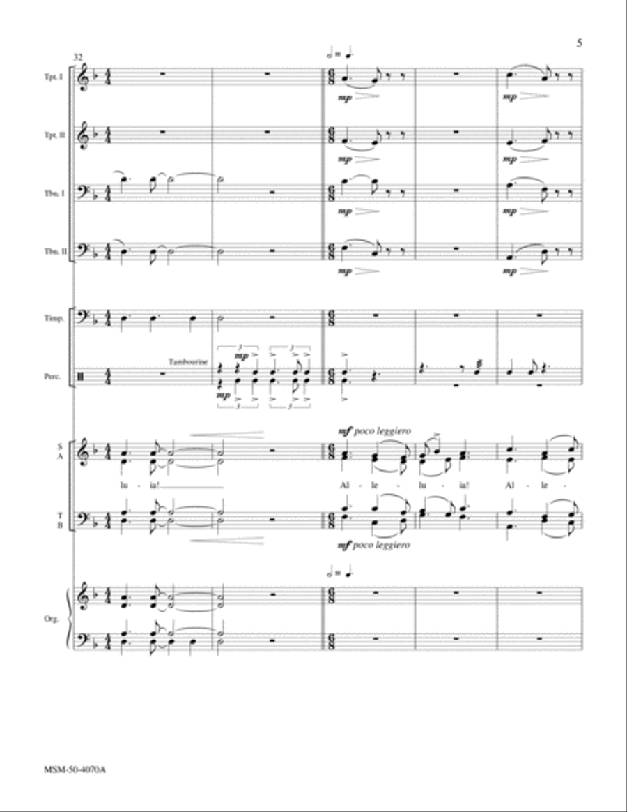 Christ the Lord Is Risen Again Choir scores gallery preview page 5