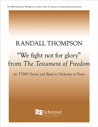 Book cover for Testament of Freedom: Mvt III We Fight not for Glory