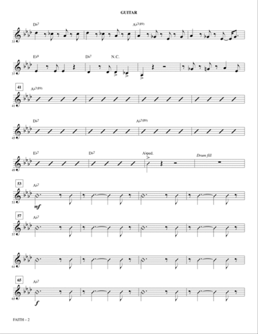 Faith - Guitar Choir scores gallery preview page 2