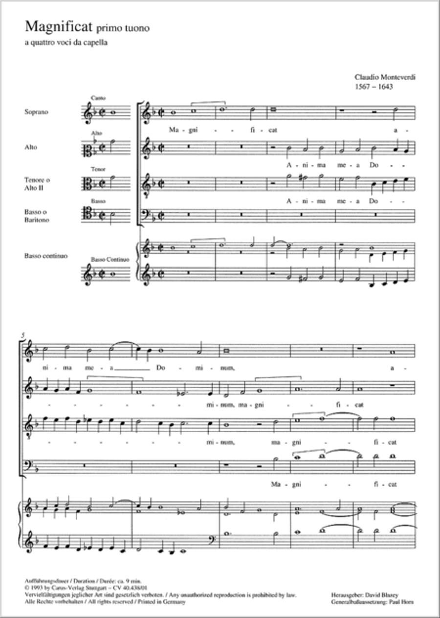 Magnificat primo tuono a 4 voci 4-Part scores gallery preview page 2