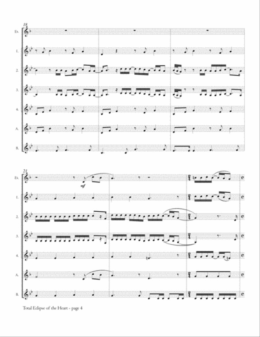 Total Eclipse Of The Heart Woodwind Ensemble scores gallery preview page 5