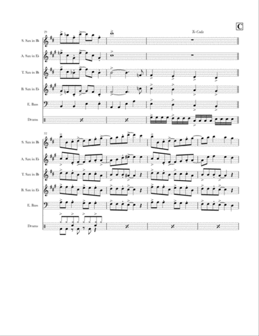 Walk Don't Run Saxophone Quartet scores gallery preview page 4