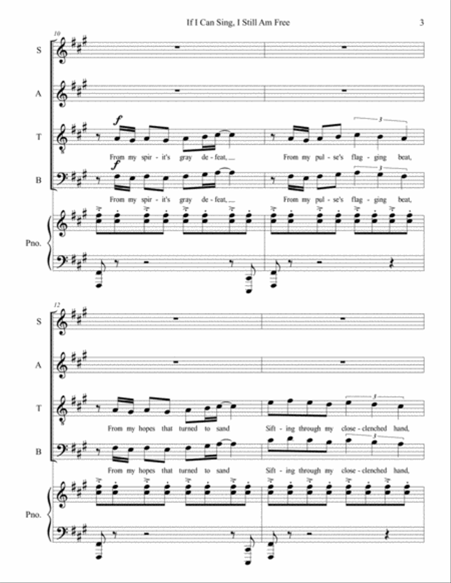 If I Can Sing, I Still Am Free 4-Part scores gallery preview page 5