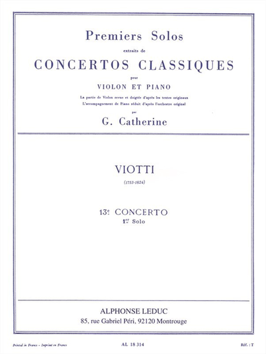 Premiers Solos Concertos Classiques:No.13 Violon et Piano