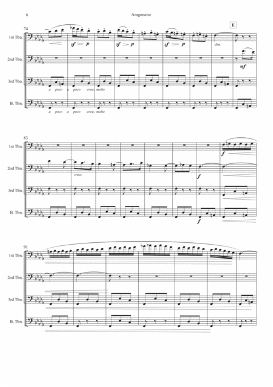 Aragonaise from Carmen for Trombone Quartet Trombone Quartet scores gallery preview page 6