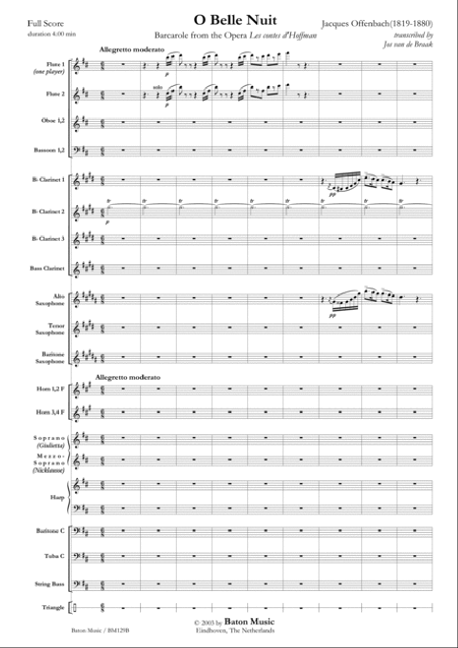 O Belle Nuit O Belle Nuit Concert Band scores gallery preview page 2