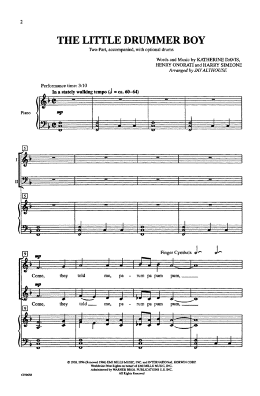 The Little Drummer Boy 2-Part scores gallery preview page 2