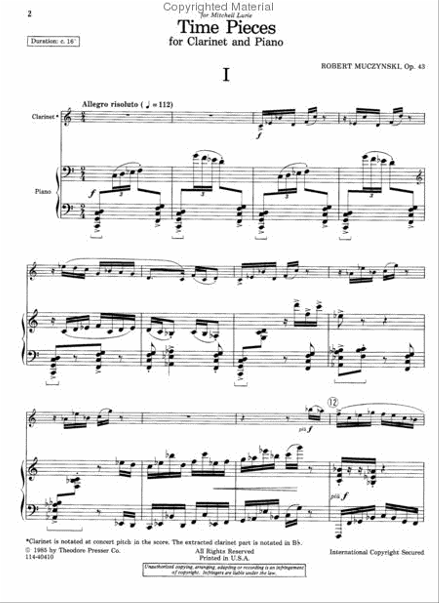 Time Pieces Time Pieces Chamber Music scores gallery preview page 3