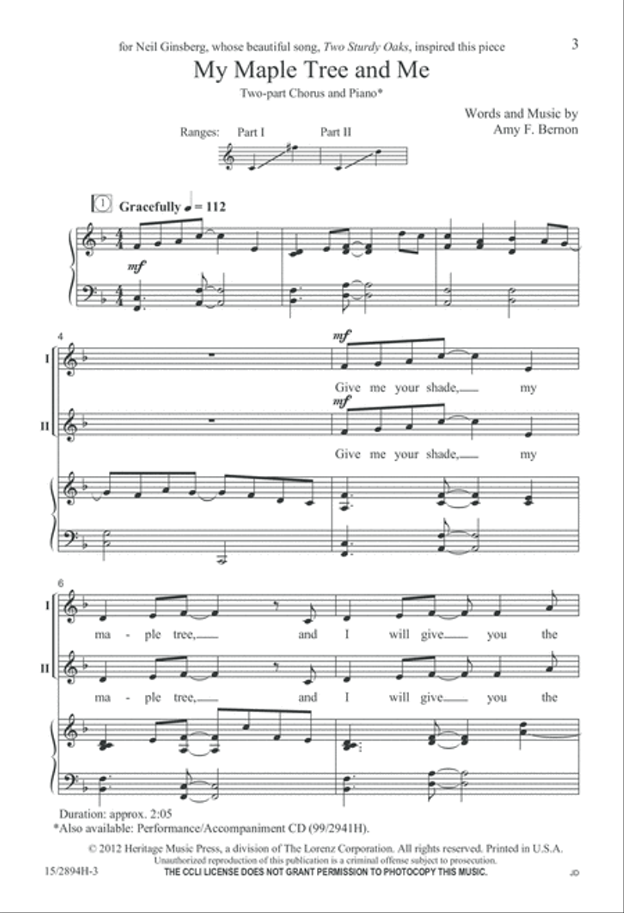 My Maple Tree and Me 2-Part scores gallery preview page 4