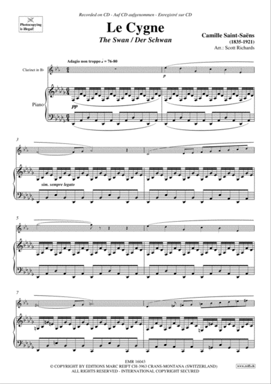 Le Cygne Clarinet Solo scores gallery preview page 3