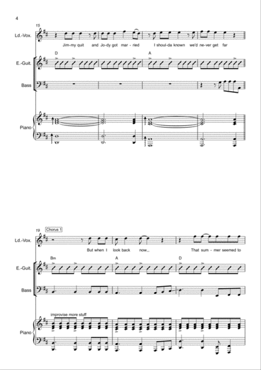 Summer Of '69 Summer Of '69 Piano, Vocal, Guitar scores gallery preview page 4