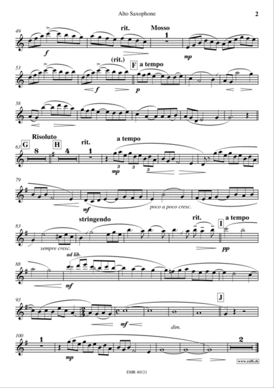Arabesque No. 1 Alto Saxophone scores gallery preview page 3
