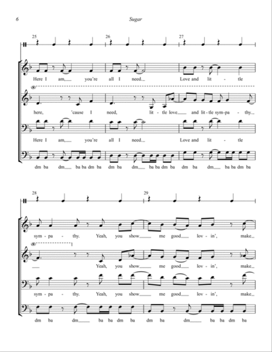 Sugar (arr. Wayne Grimmer) 4-Part scores gallery preview page 6