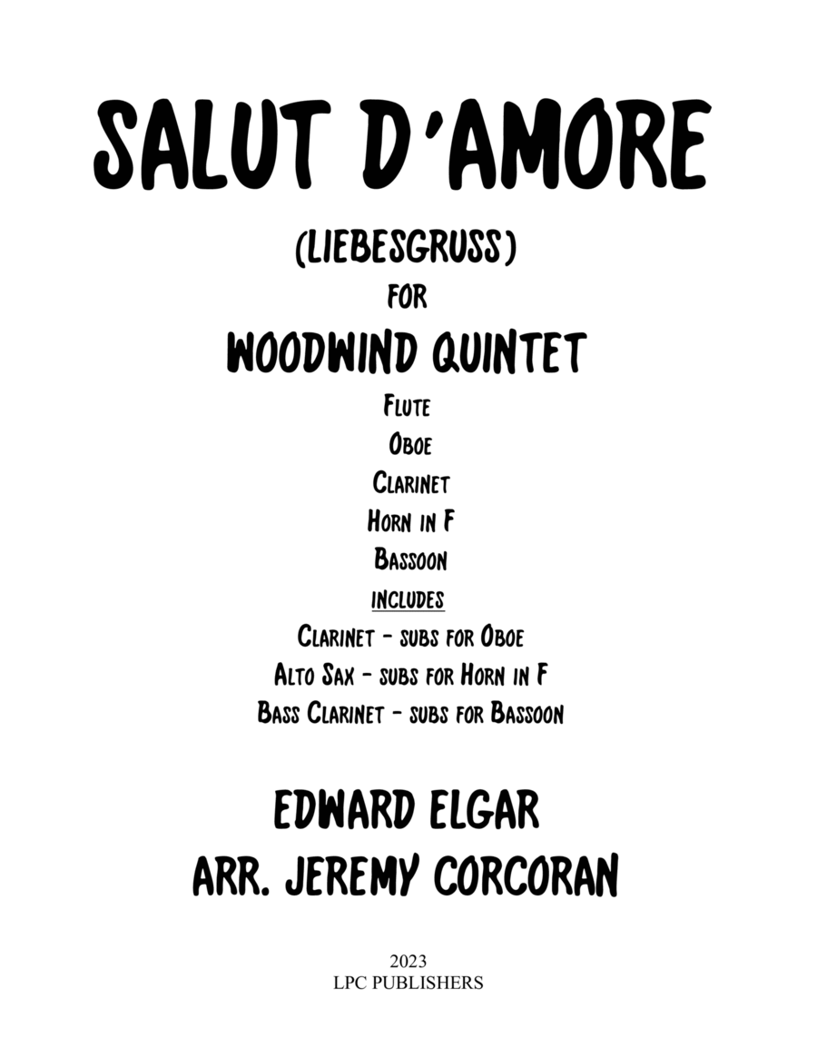 Salut De'Amoure (Liebesgruss) Woodwind Quintet scores gallery preview page 1