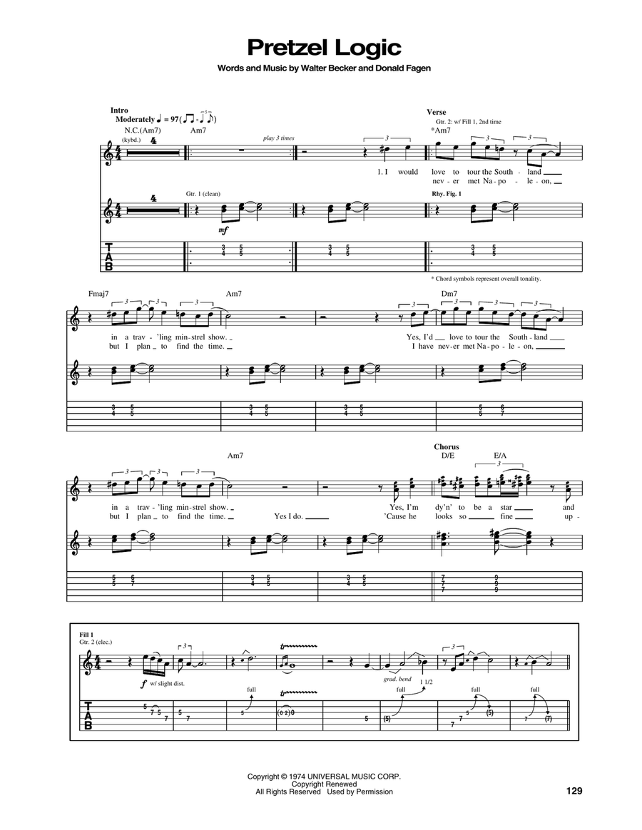 Pretzel Logic Acoustic Guitar scores gallery preview page 1