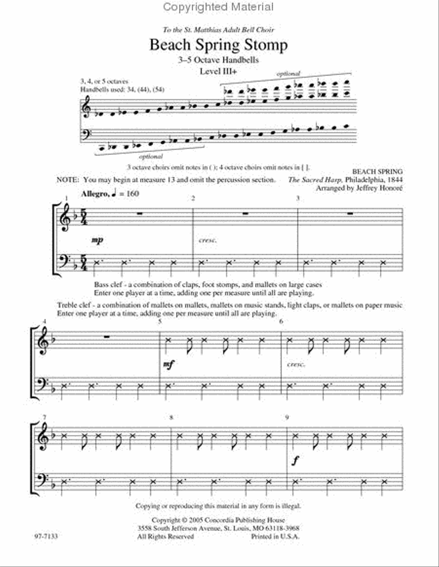Beach Spring Stomp Handbell Choir scores gallery preview page 2