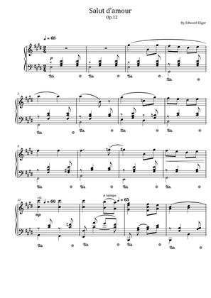Salut d'amour - Op.12 - Edward Elgar - Original - For Piano Solo